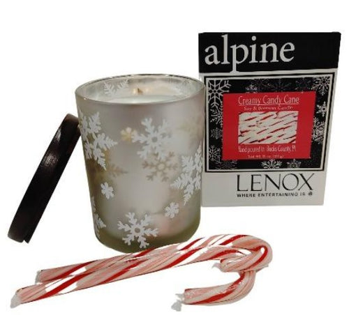 Libellule in Lenox - Creamy Candy Cane Scented - Wood Wick - Soy & Beeswax Candle